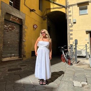 Abercrombie linen strapless dress